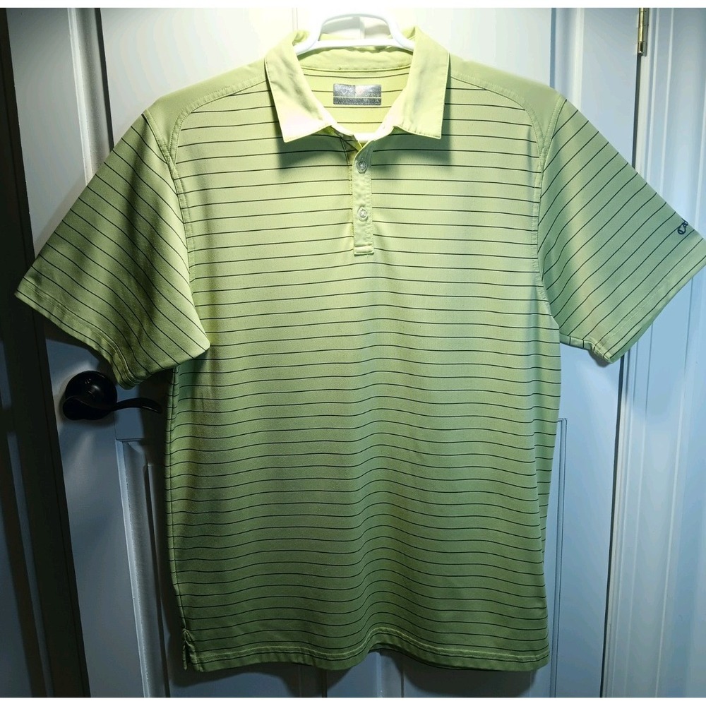 Callaway Opti-Dri Golf Polo Shirt Men's Size XL Lime Green Striped Casual Active